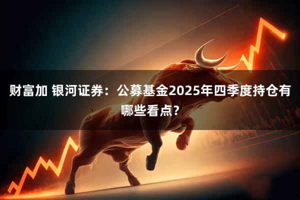财富加 银河证券：公募基金2025年四季度持仓有哪些看点？