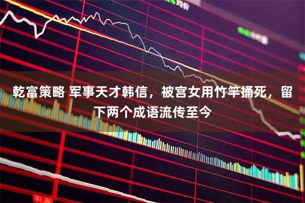 乾富策略 军事天才韩信，被宫女用竹竿捅死，留下两个成语流传至今